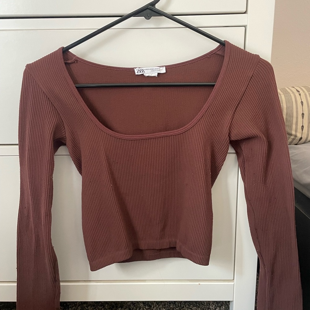 brown zara long sleeve